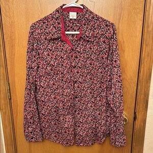 Motherhood Maternity Long Sleeve Button Down Floral Shirt Size XL